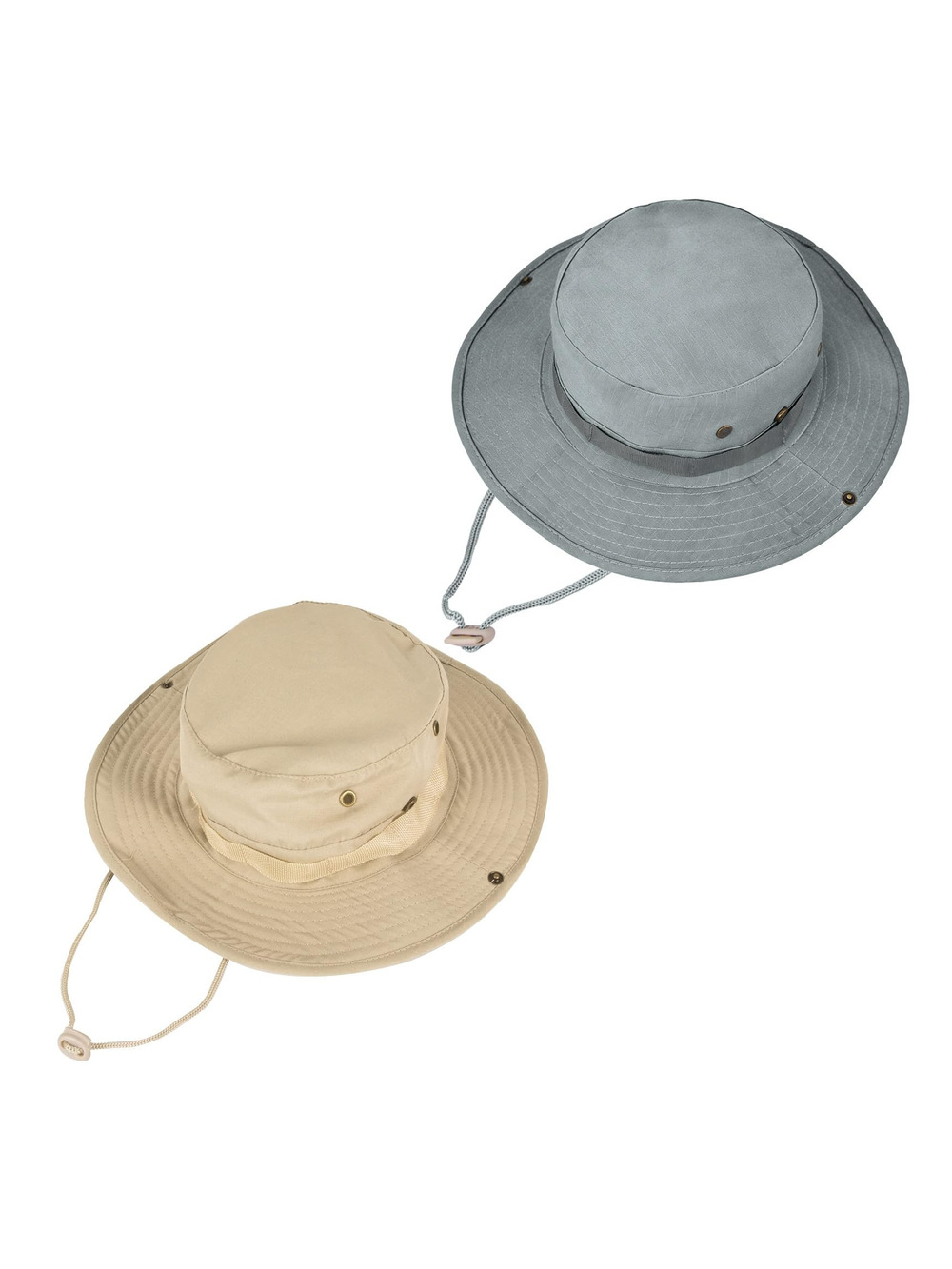 Sun Hats for Men Women Bucket Hat UPF 50+ | 2 Packs, Beige, Light Gray | Size OS